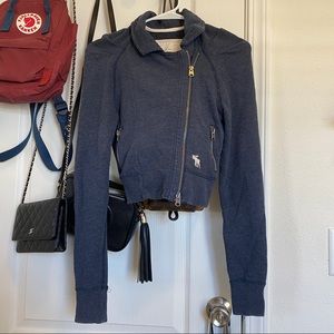 Abercrombie Cropped Moto Sweater Jacket